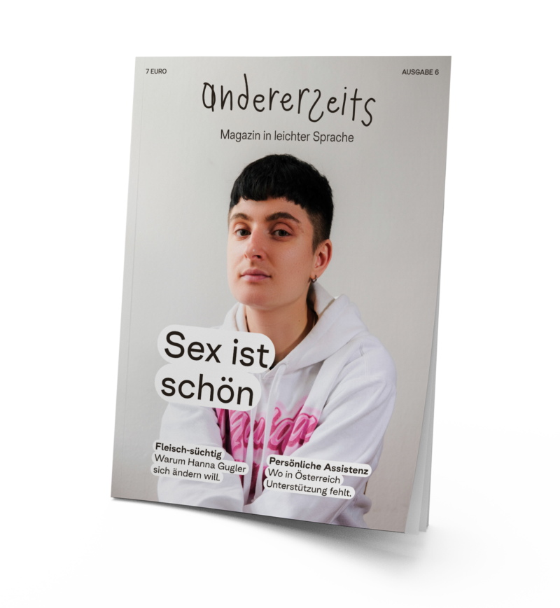 Auf dem Cover des neuen Magazins ist eine Person mit kurzen braunen Haaren. Darüber steht "Sex ist schön"