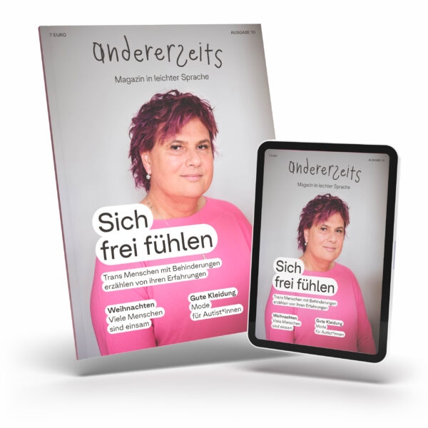 Mockup des Magazins von andererseits als Printausgabe und als Digitale Version auf einem Ipad.